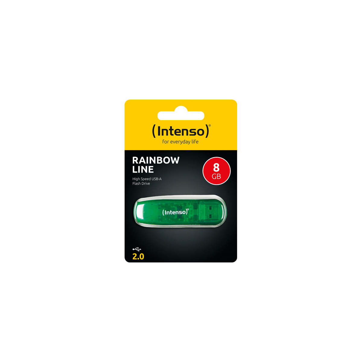 Intenso USB 2.0 Stick 8GB, Rainbow Line, grün
