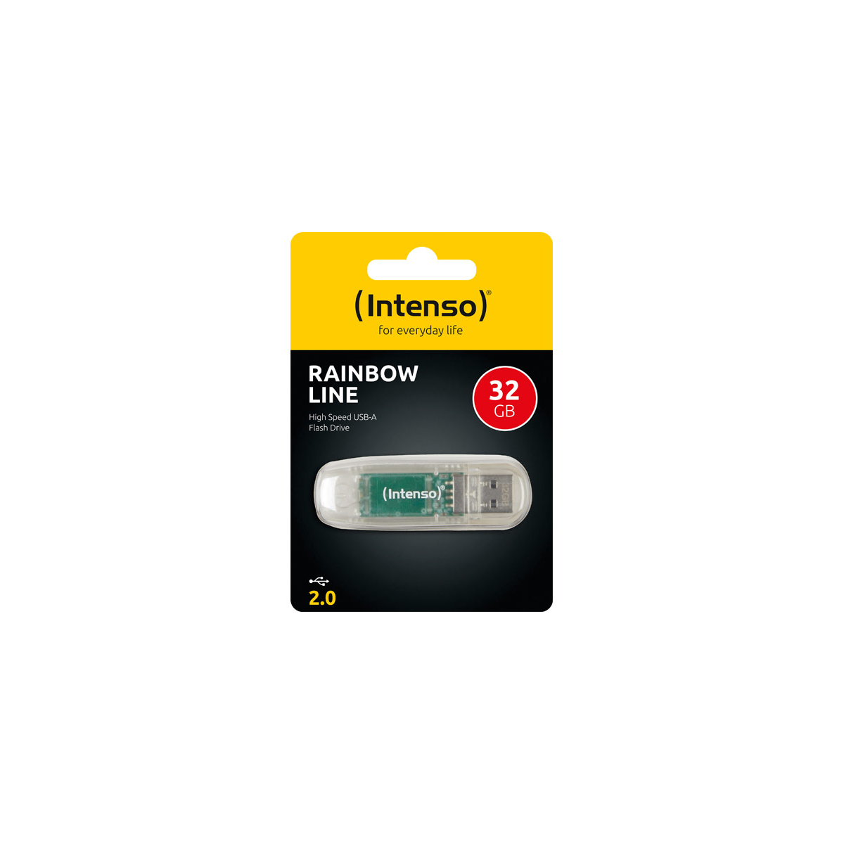 Intenso USB 2.0 Stick 32GB, Rainbow Line, transparent