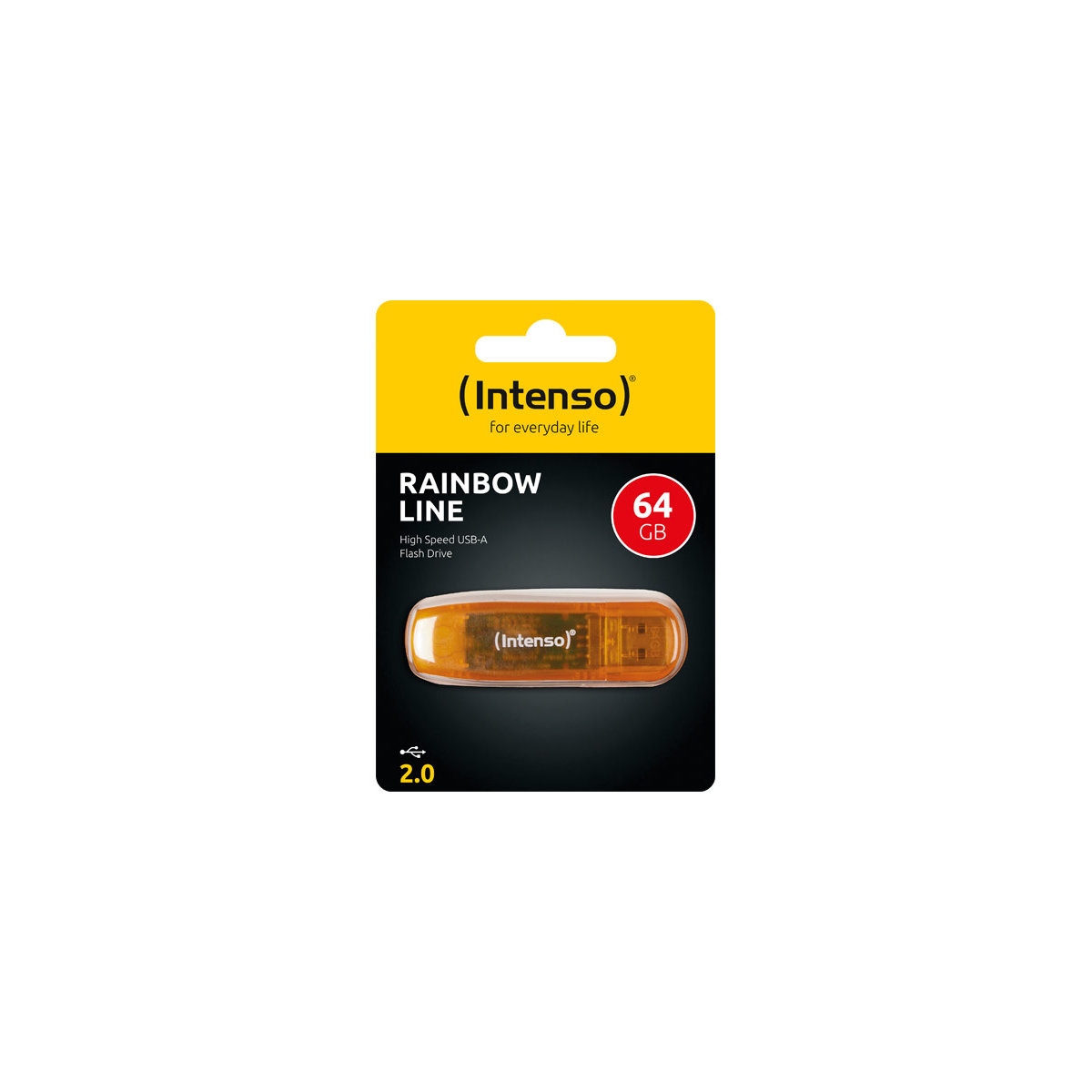 IntensoUSB 2.0 Stick 64GB, Rainbow Line, orange