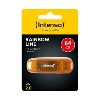USB 2.0 Stick 64GB, Rainbow Line, orange