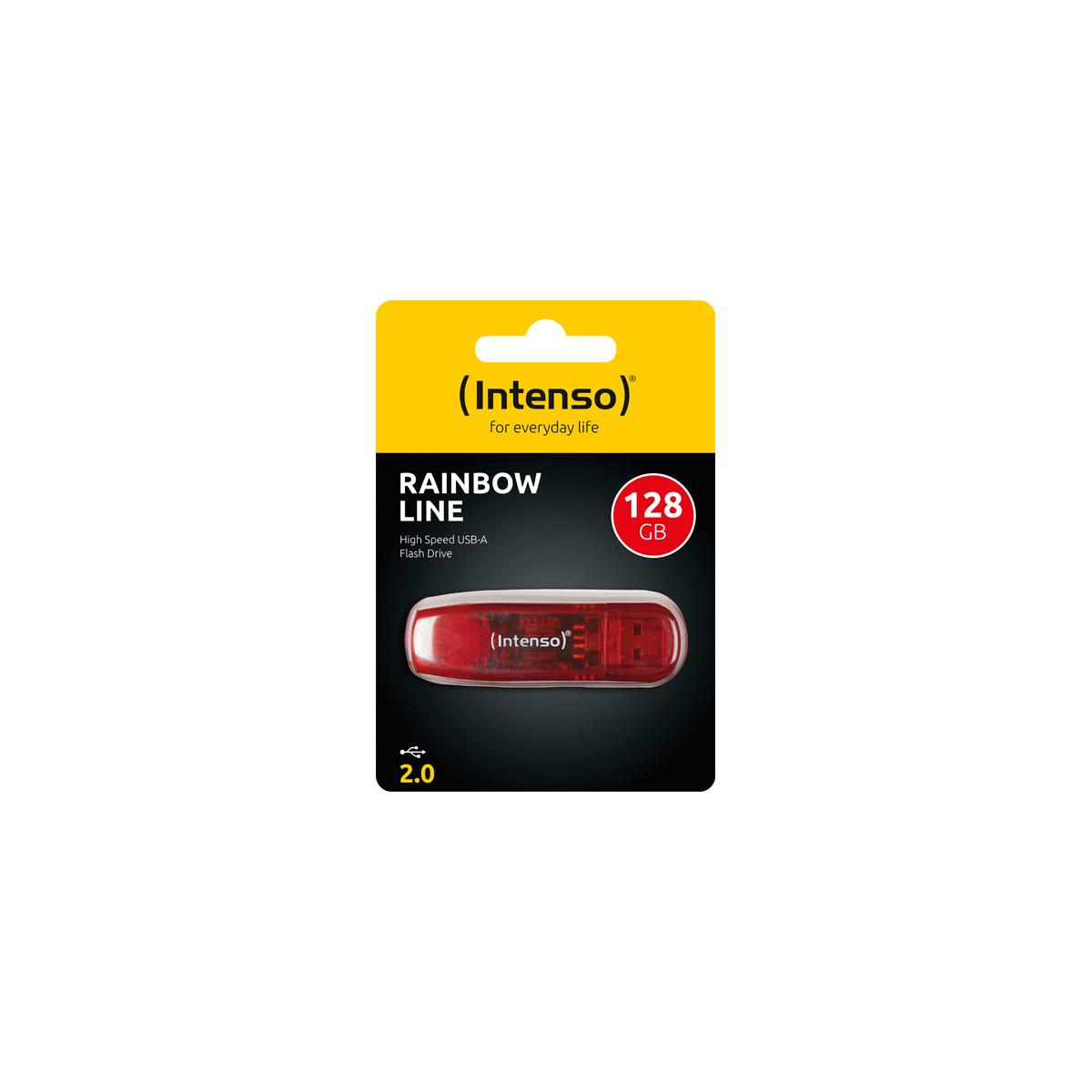 Intenso USB 2.0 Stick 128GB, Rainbow Line, rot