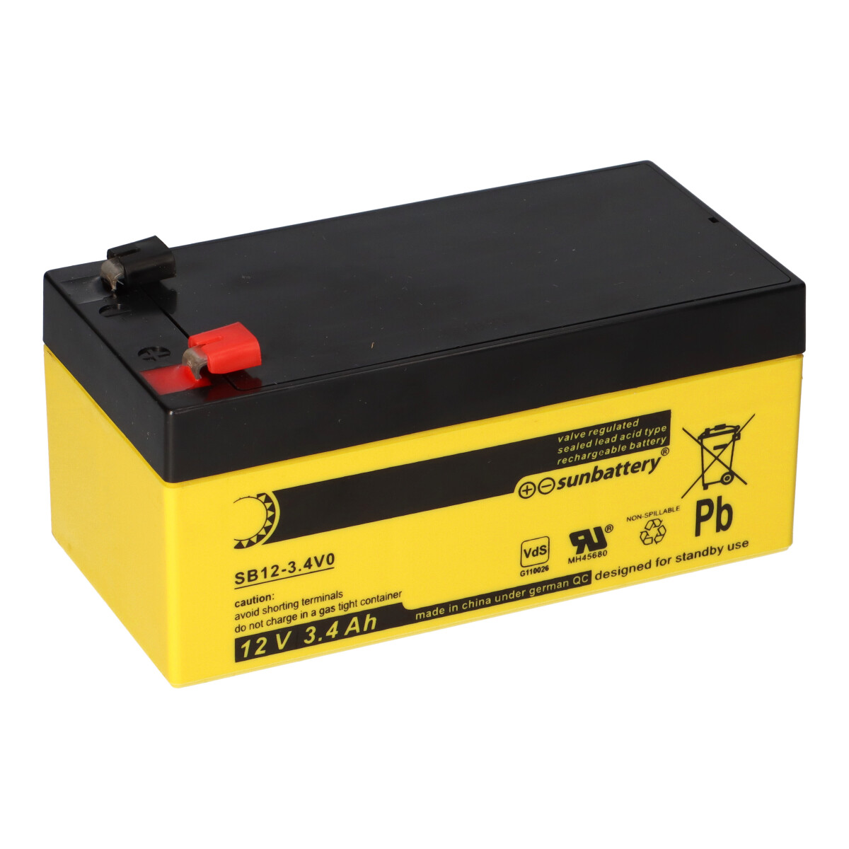 AGM Ersatzakku 12V 3,4Ah für Aritech BS123N – SUN Battery kompatibel