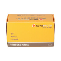 10x AGFAPHOTO Professional Alkaline 6LR61 9V Block Batterie 
