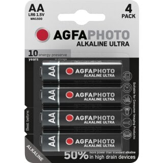 AGFAPHOTO Batterie Alkaline Ultra AA 1.5V 4er Blister