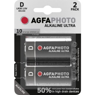 AGFAPHOTO Batterie Alkaline Ultra D 1.5V 2er Blister