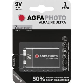 AGFAPHOTO Batterie Alkaline 9V E-Block 1er Blister