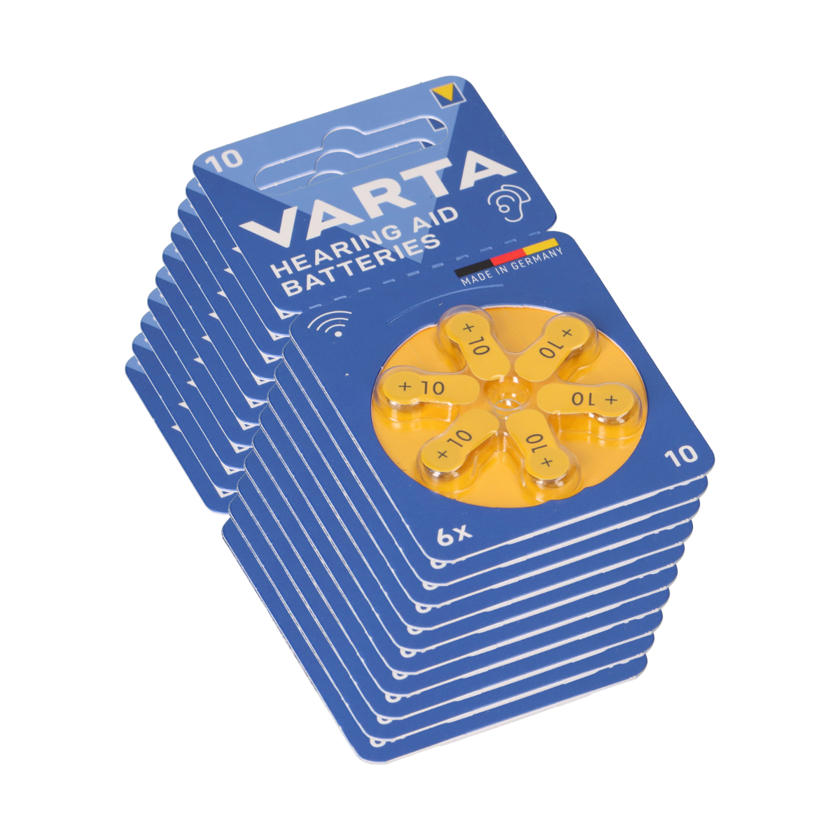 60x Varta Hearing Aid Batterie 10 PR70 Hörgerätebatterie