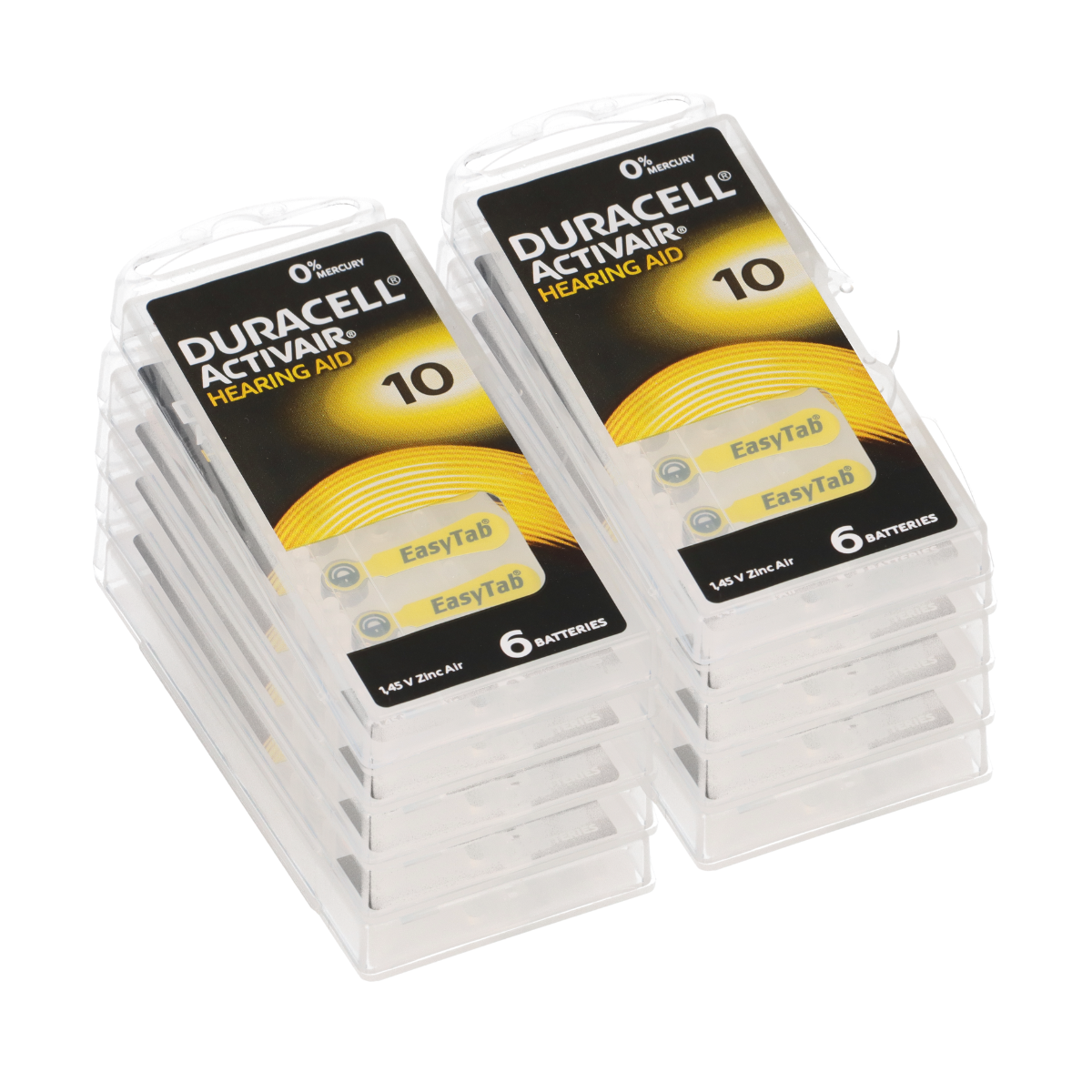 60x Duracell Hörgerätebatterie DA10 Zn 1,4V Hearing Aid