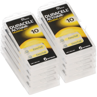 60x Duracell Hörgerätebatterie DA10 Zn 1,4V Hearing Aid