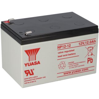 Yuasa Blei-Akku NP12-12 Pb 12V 12Ah VdS AGM