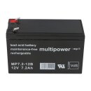 B-Ware Multipower Blei-Akku MP7,2-12B Pb 12V / 7,2Ah VdS G109009, Faston 6,3