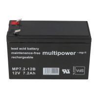 B-Ware Multipower MP7,2-12B AGM Bleiakku 12V 7,2Ah Faston 6,