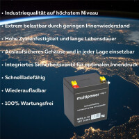B-Ware Multipower MP5,4-12 AGM Bleiakku 12V 5,4Ah – F4