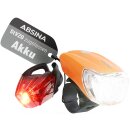 Absina Fahrradlicht Sport Set Orange Li-lon Akku 3,7V