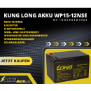 Kung Long Akku 12V 15Ah WP15-12NSE Batterie AGM zyklenfest