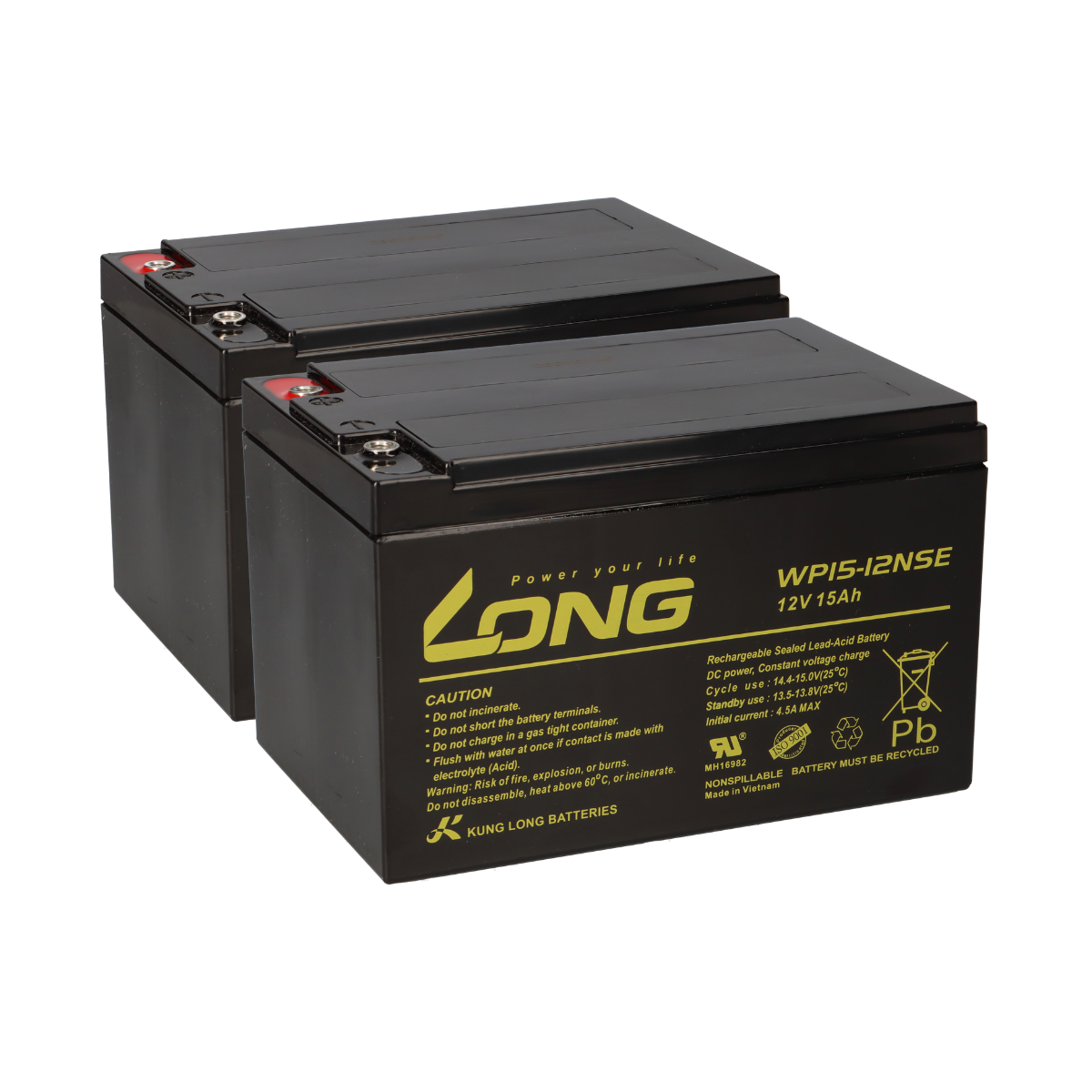 Kung Long WP15-12NSE Akku-Satz 24V 15Ah AGM M5 – E-Scooter & E-Roller