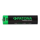 PATONA Premium 18650 Zelle Li-Ion Akku + USB-C Input 3,7V...