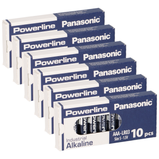 60x MICRO AAA LR03 MN2400 Batterie PANASONIC POWERLINE INDUSTRIAL 1383mAh