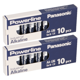 20x MIGNON AA LR6 MN1500 Batterie PANASONIC POWERLINE INDUSTRIAL 3133mAh