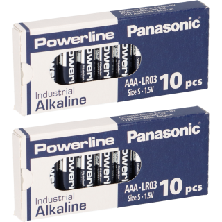 20x MICRO AAA LR03 MN2400 Batterie PANASONIC POWERLINE INDUSTRIAL 1383mAh