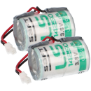 2x Saft Lithium 3,6V Batterie LS 14250 + JST-SHR-2P Pufferbatterie 10 Jahresbatterie