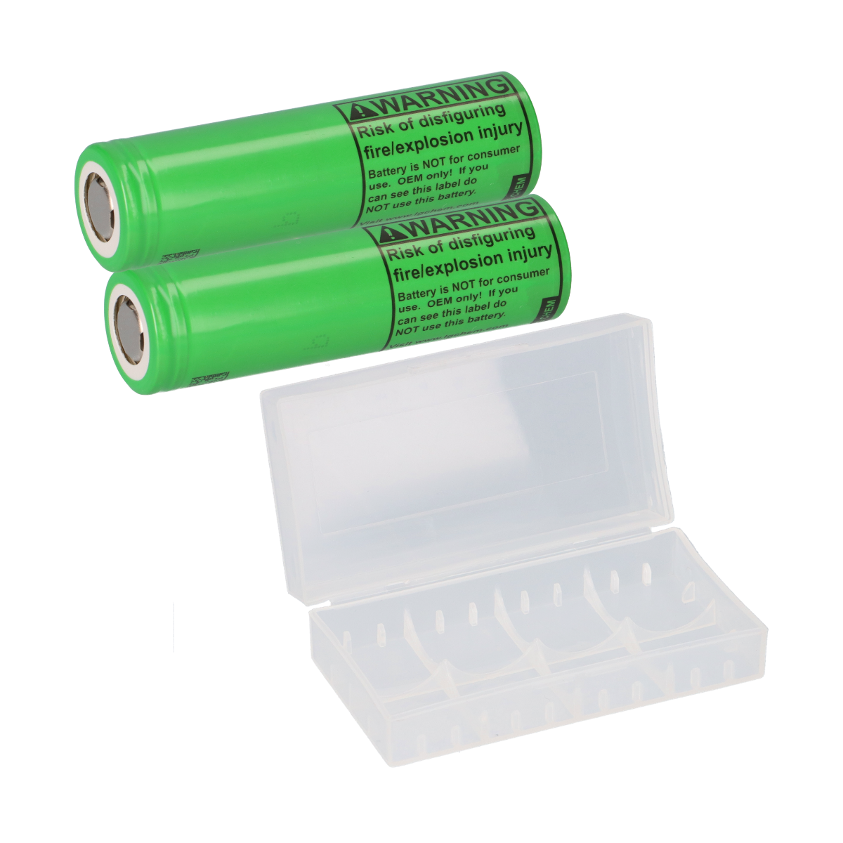 2x LG INR18650-MJ1 3500mAh 10A Flat Top + 18650 Akkubox