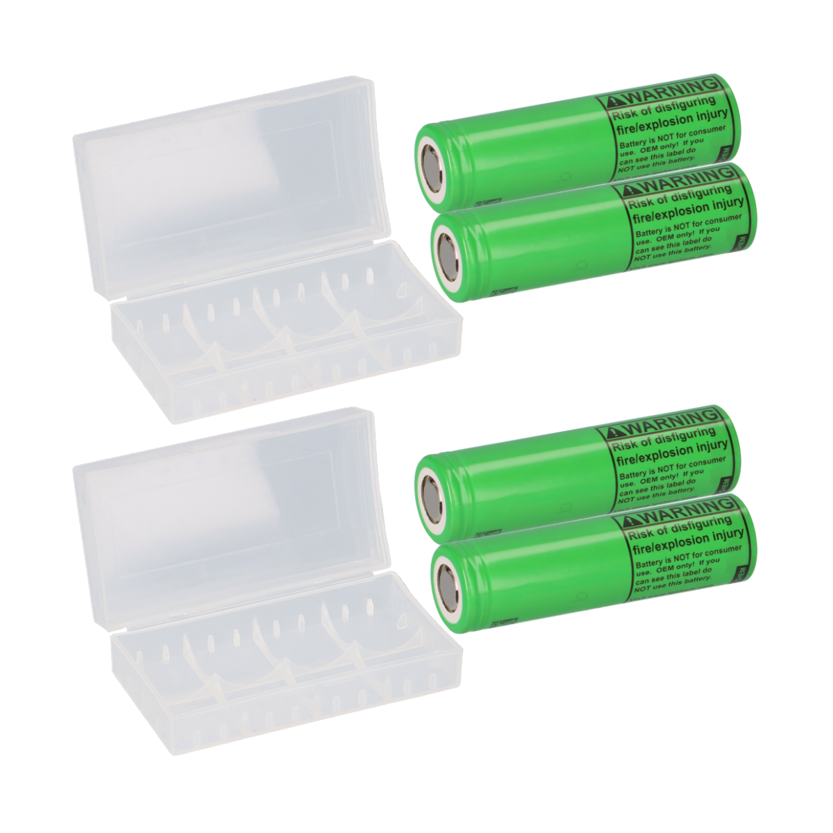 4x LG INR18650-MJ1 3500mAh 10A Flat Top + 2x 18650 Akkubox
