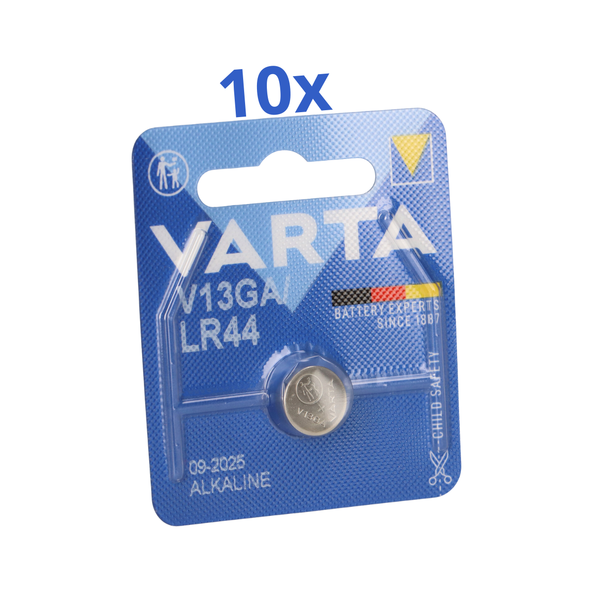 10x Varta Knopfzelle Electronics V 13 GA / A76 / LR 44 Alkaline 1,5 V 1er Blister