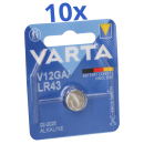 10x Varta Knopfzelle Electronics V 12 GA  LR 43 Alkaline...