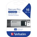 Verbatim USB 3.2 Stick 16GB, Secure Pro, Silber