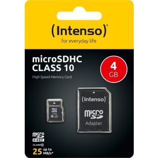 Intenso microSDHC Card  4GB, Class 10