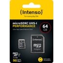 Intenso microSDXC Card 64GB, Performance, Class 10, U1
