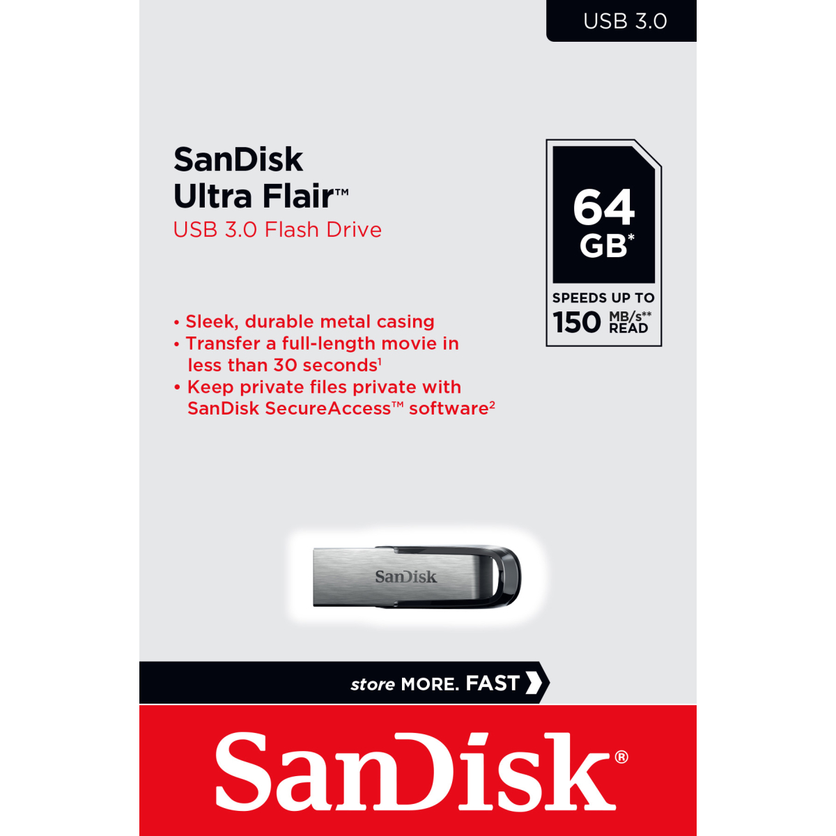 SanDisk USB 3.0 Stick 64GB, Ultra Flair