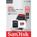 SanDisk microSDXC Card 64GB, Ultra, Class 10, U1, A1