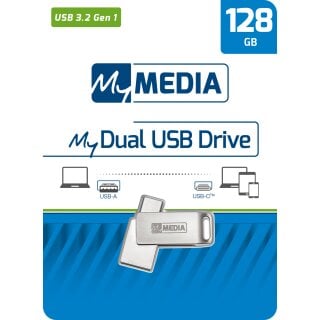 MyMedia USB 3.2 OTG Stick 128GB, Typ A-C, My Dual, silber