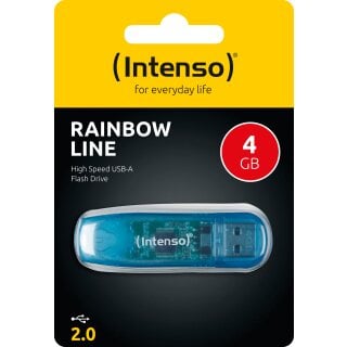 Intenso USB 2.0 Stick  4GB, Rainbow Line, blau