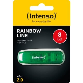 Intenso USB 2.0 Stick  8GB, Rainbow Line, grün