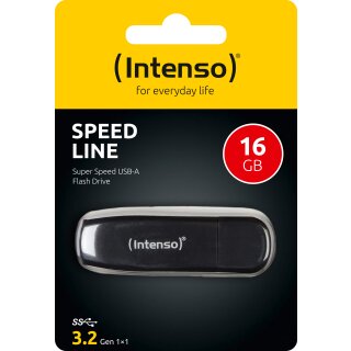 Intenso USB 3.2 Stick 16GB, Speed Line, schwarz