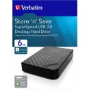 Verbatim Festplatte 6TB, USB 3.0, 8.89cm (3.5), schwarz