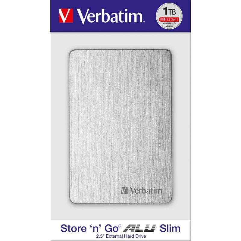 Verbatim Festplatte 1TB USB 3.2, A-C, 6.35cm (2.5''), silber