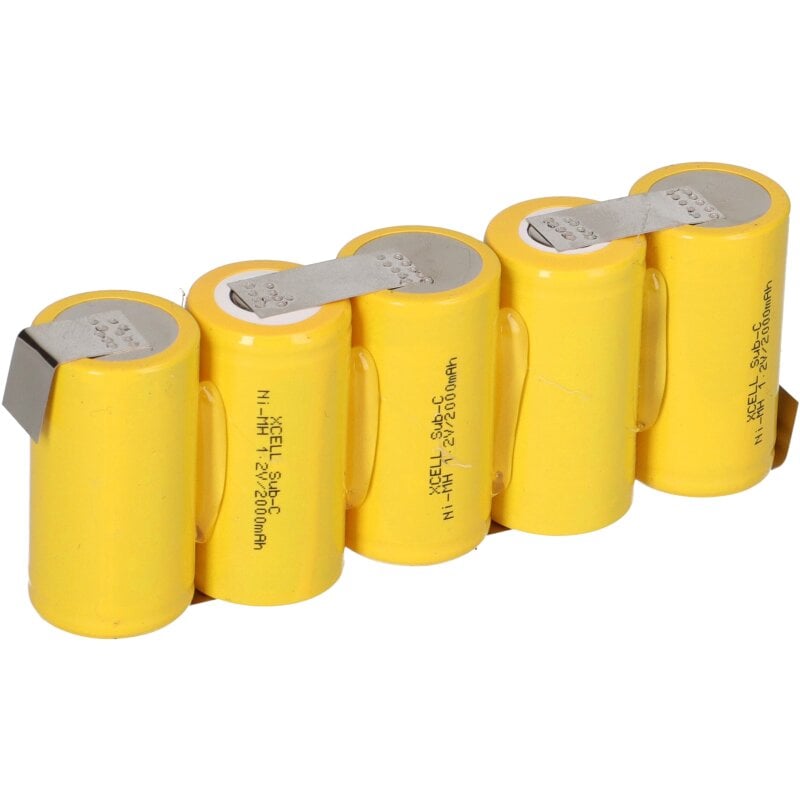 XCell Akku Sub-C NiMH 4,8V / 2000mAh - 4er Reihe, Für Werkzeuge, Gartengeräte & Modellbau