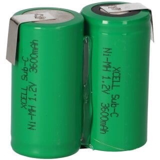 2er Reihe Akku Sub-C 3600 mAh 2,4V NiMh mit Lötfahne