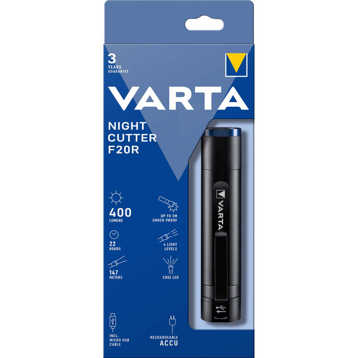 Varta LED Taschenlampe Night Cutter F20R