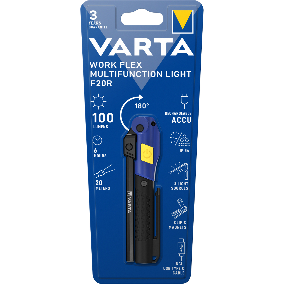 Varta LED Taschenlampe Work Flex Line, Multifunction Light
