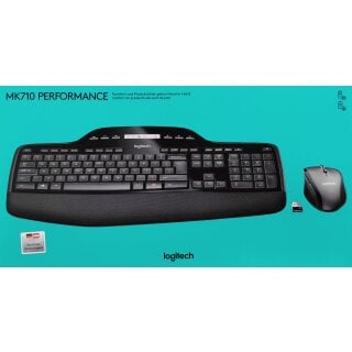 Logitech Tastatur Maus Set MK710, Wireless, Unifying, schwarz