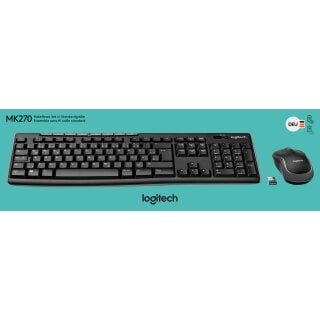 Logitech Tastatur/Maus Set MK270, Wireless, schwarz