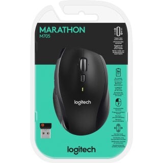 Logitech Maus M705, Marathon, Wireless, Unifying, grau