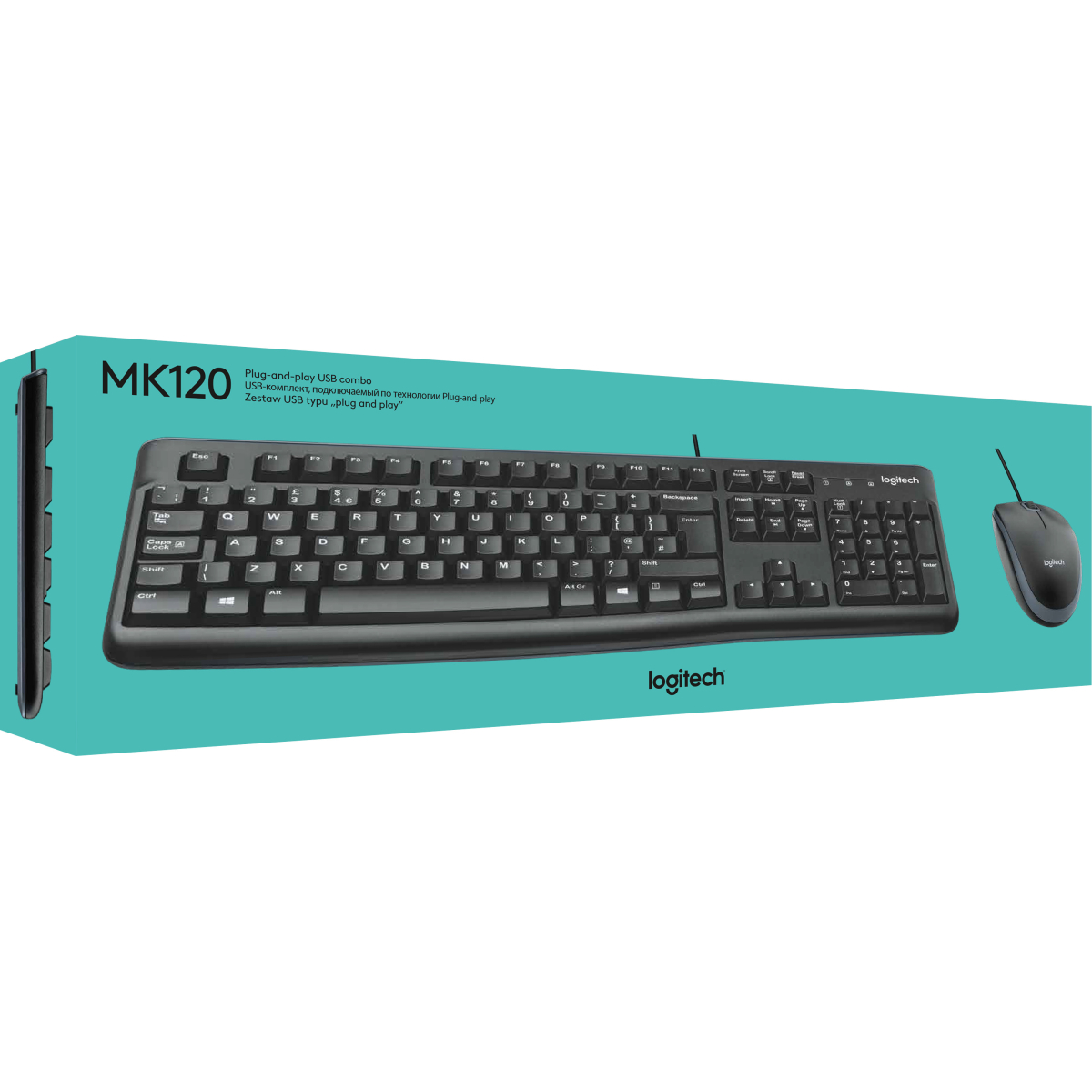 Logitech Tastatur/Maus Set MK120, USB, schwarz