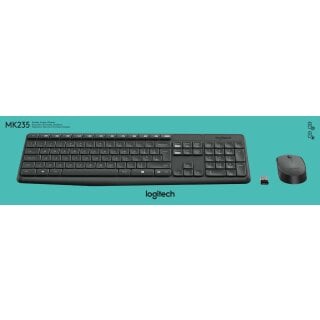 Logitech Tastatur/Maus Set MK235, Wireless, anthrazit