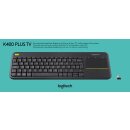 Logitech Tastatur K400, Wireless, Unifying, schwarz